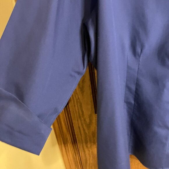 Gold Label Investments Non-Iron Midnight Blue 3/4 Sleeve Button Up Shirt Size 18 - Picture 3 of 6